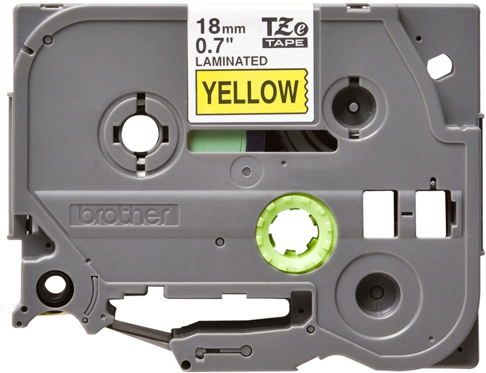 Brother Ptouch 18mm Black On Yellow PTouch Laminated Label Tape 8M